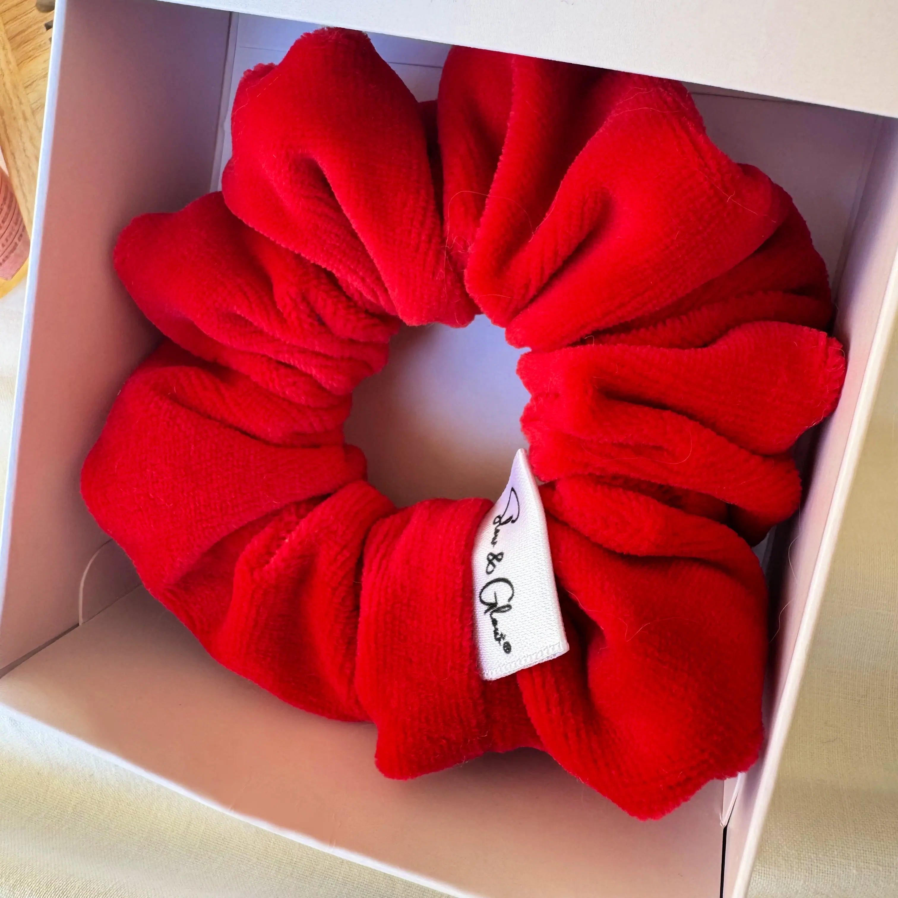 chouchou cheveux en coton velours biologique, anticasse et confortable, fabrication éthique