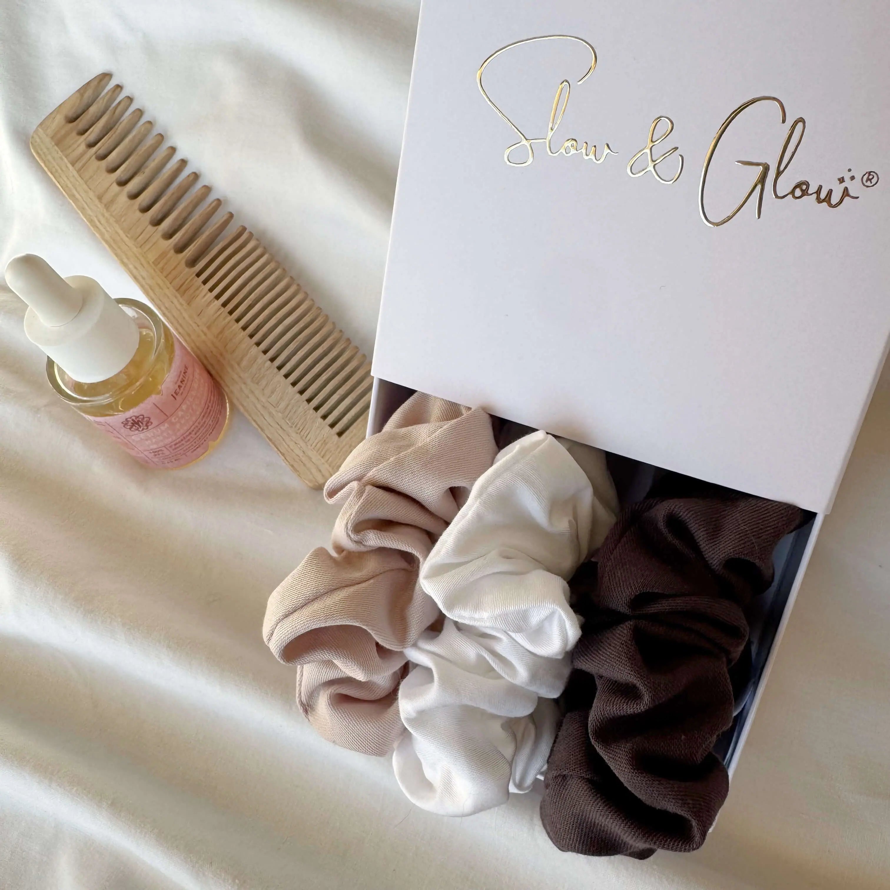 chouchous doux pour cheveux, satin de coton bio GOTS, évitent la casse et les traces, vendus par 3