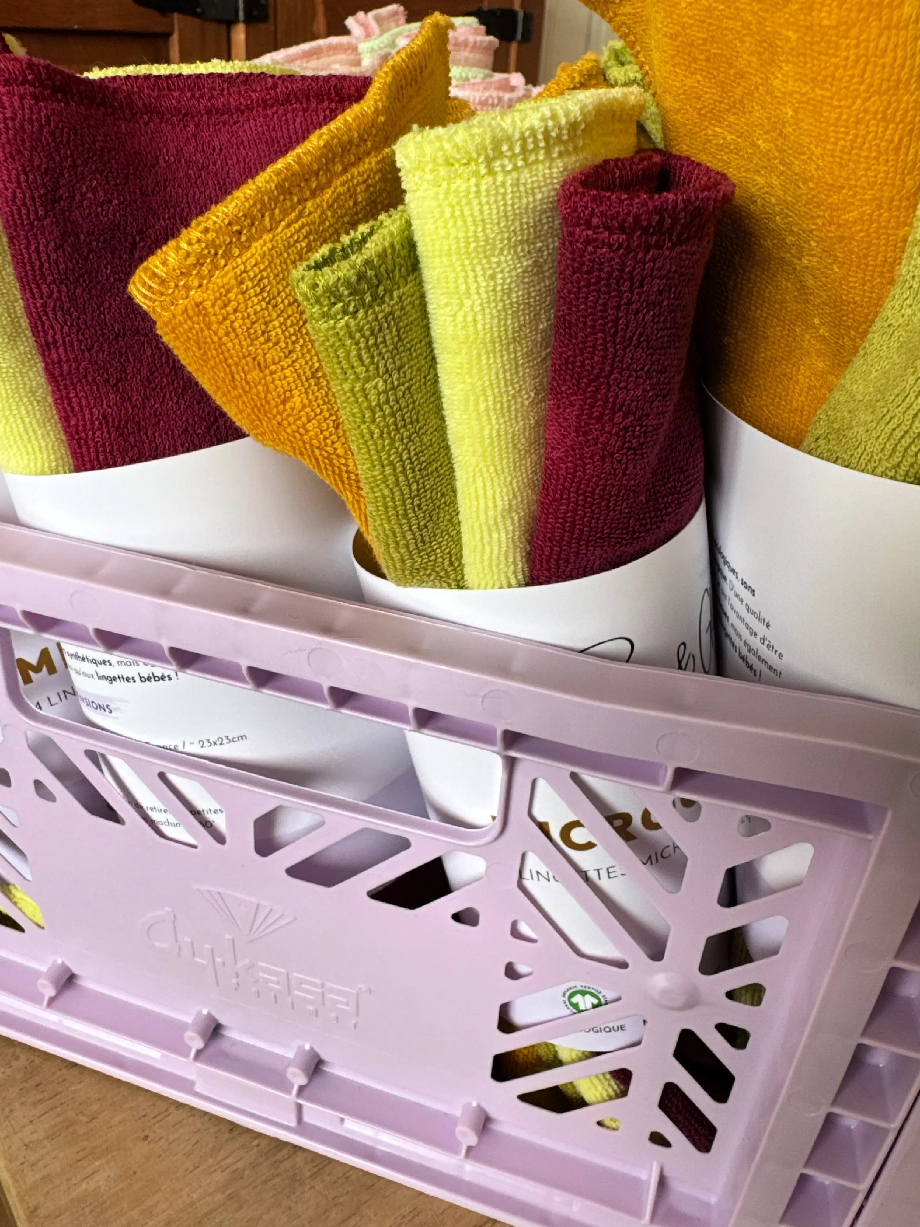 lingettes ménage Slow and Glow en microcoton bio, lavables et zéro déchet