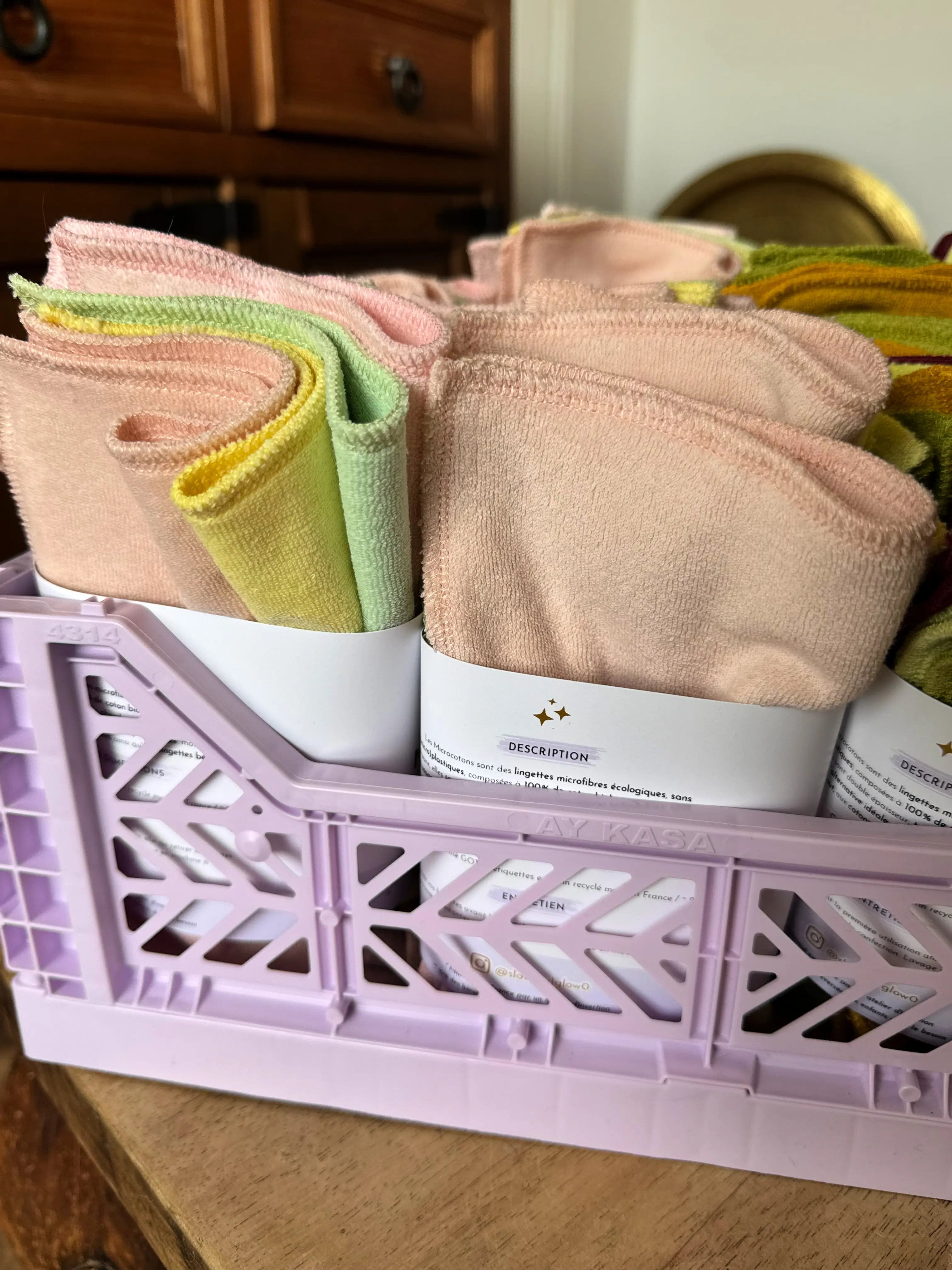 lingettes microfibres en coton bio multiusage, parfaite pour remplacer l’essuie-tout jetable