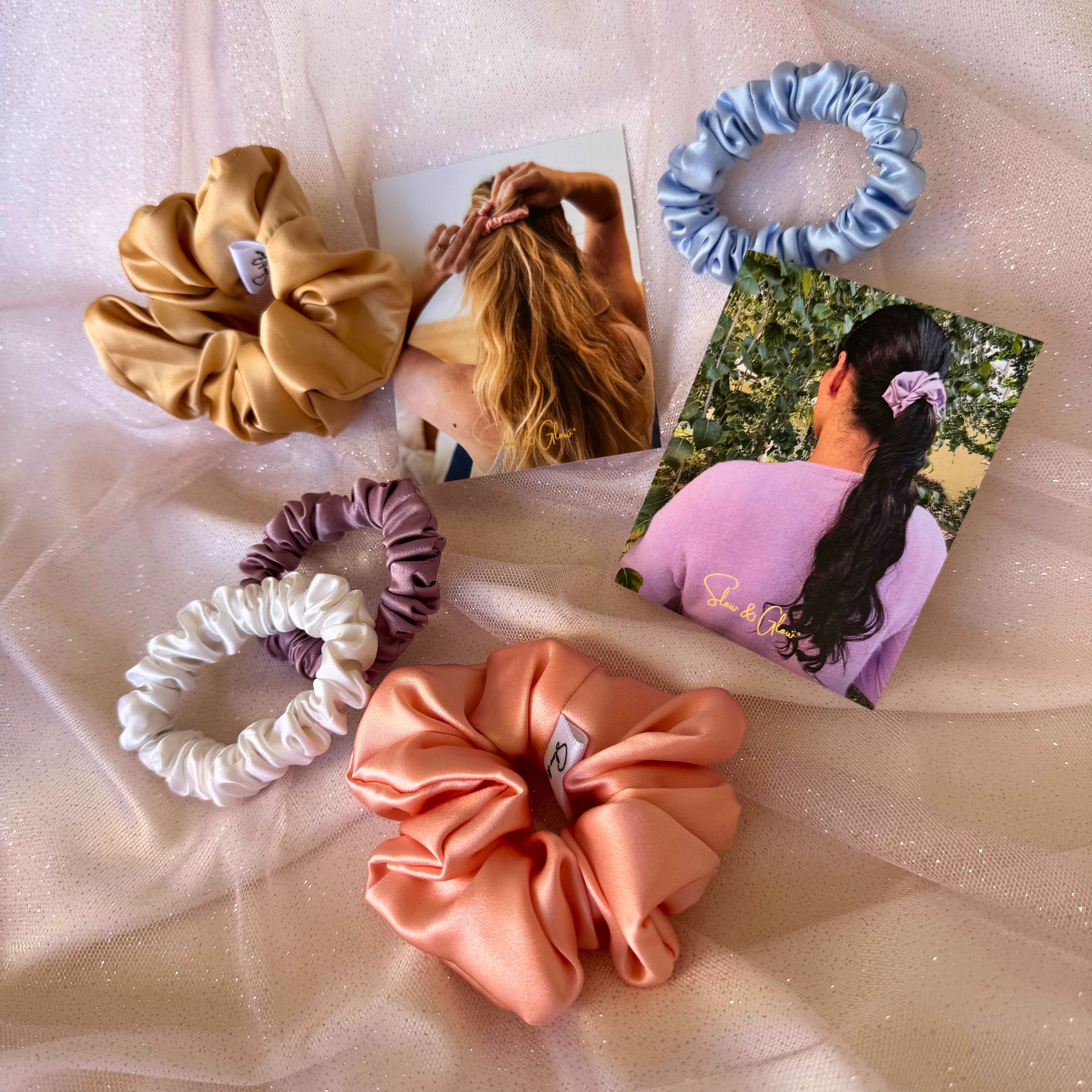 Coffret «5 étoiles» : mon mix de 5 élastiques & chouchous en soie upcyclée