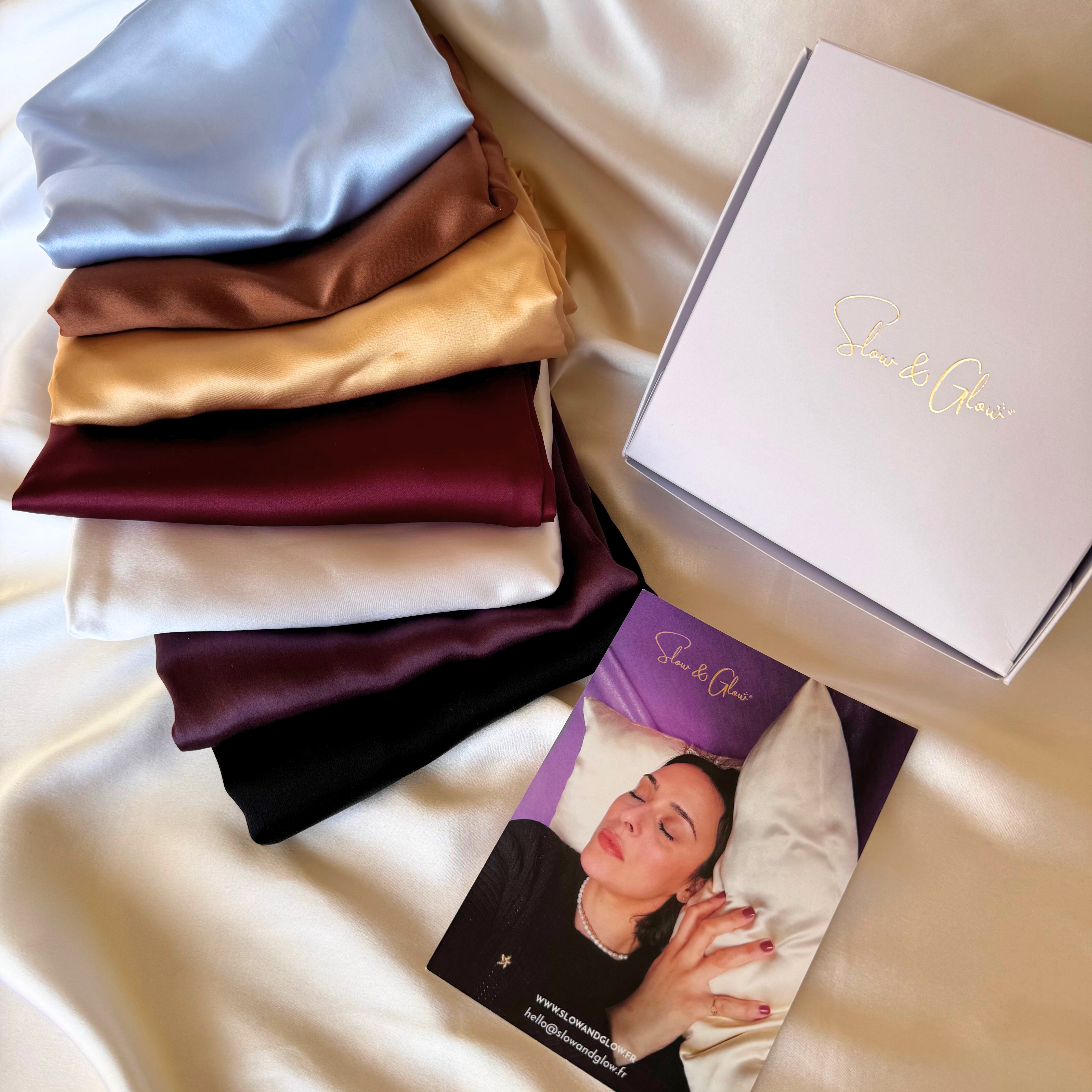 Taie d'oreiller en soie upcyclée haut de gamme •  fermeture zip