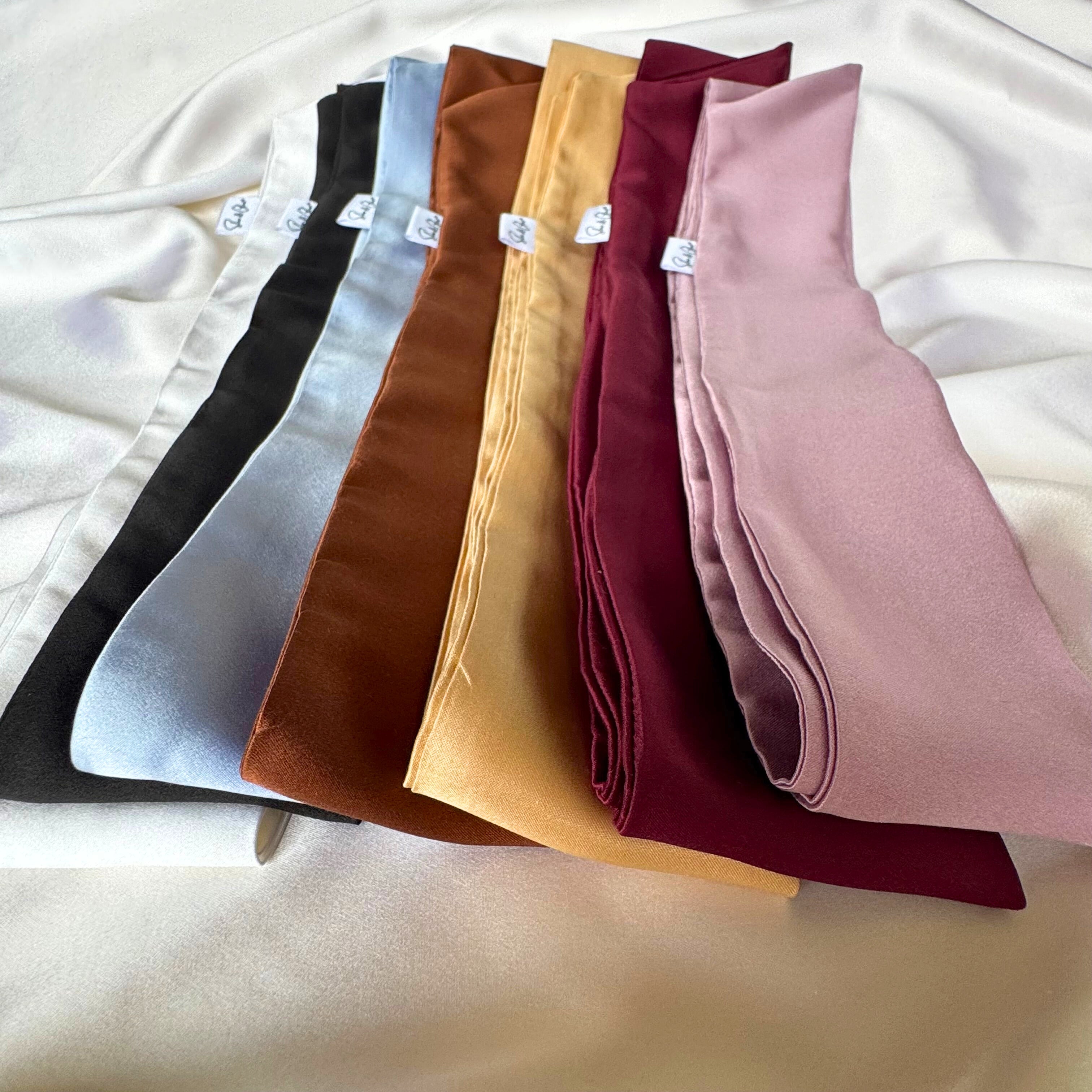 Bandeau plat ajustable en soie upcyclée • fabriqué en France 🎀