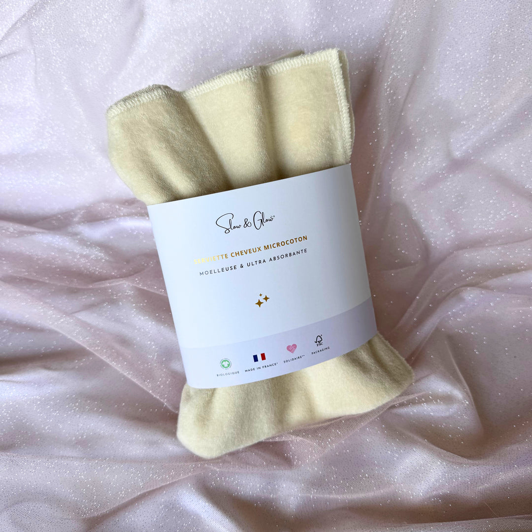 Serviette Microcoton pour les cheveux absorbante en coton biologique