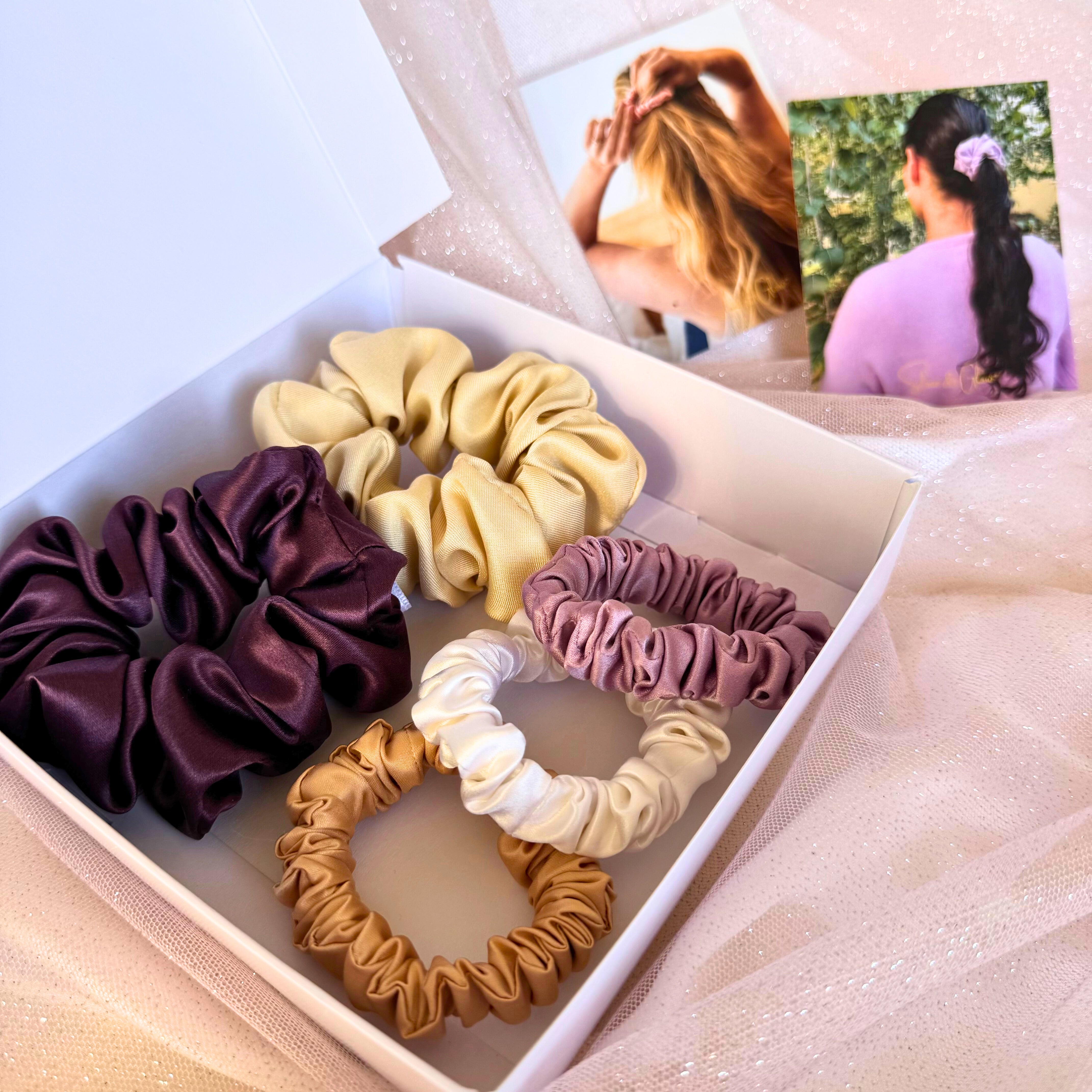Coffret «5 étoiles» : mon mix de 5 élastiques & chouchous en soie upcyclée