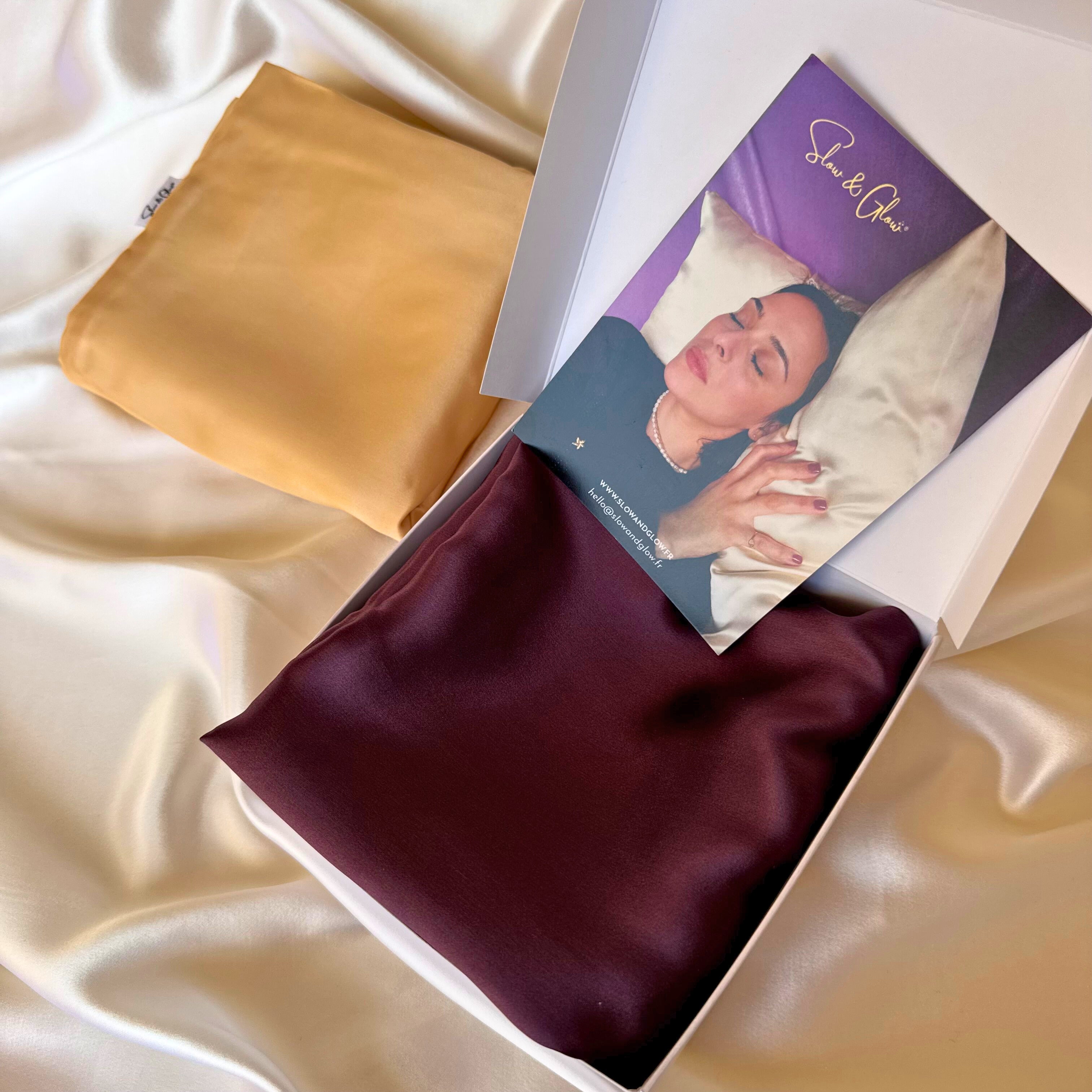 Taie d'oreiller en soie upcyclée haut de gamme •  fermeture zip