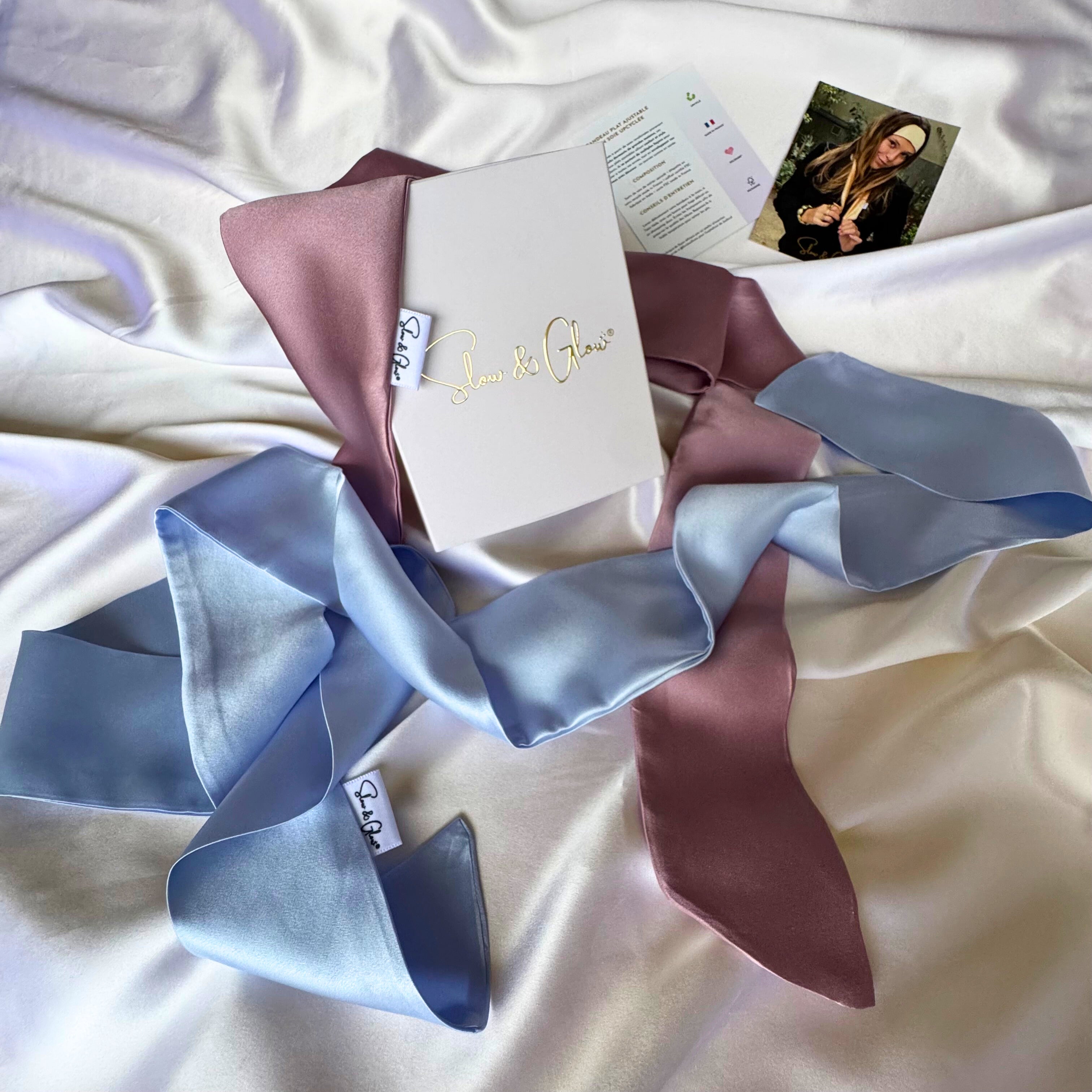 Bandeau plat ajustable en soie upcyclée • fabriqué en France 🎀