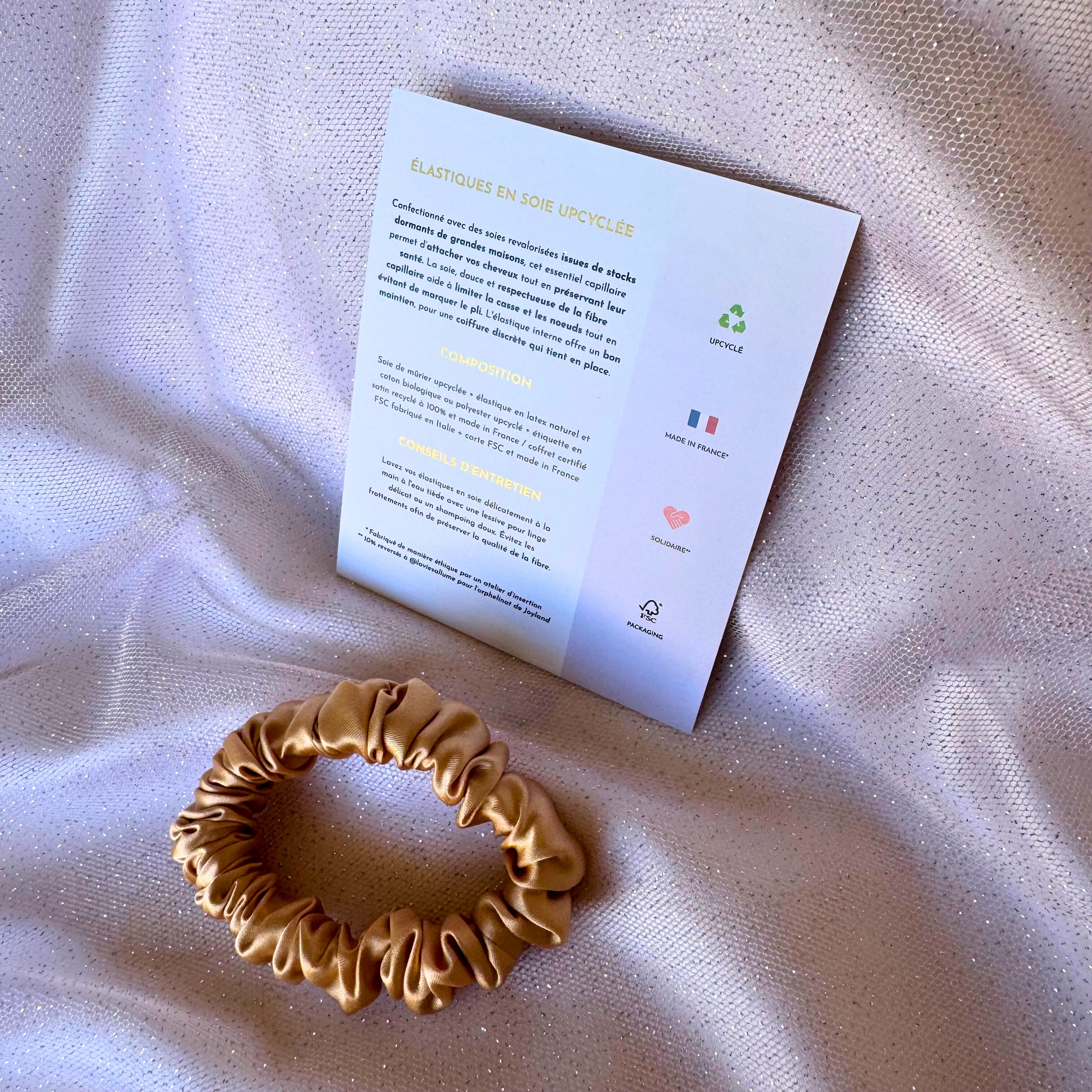 Coffret «mes essentiels coiffure» : bandeau ajustable • chouchou • élastique en soie upcyclée