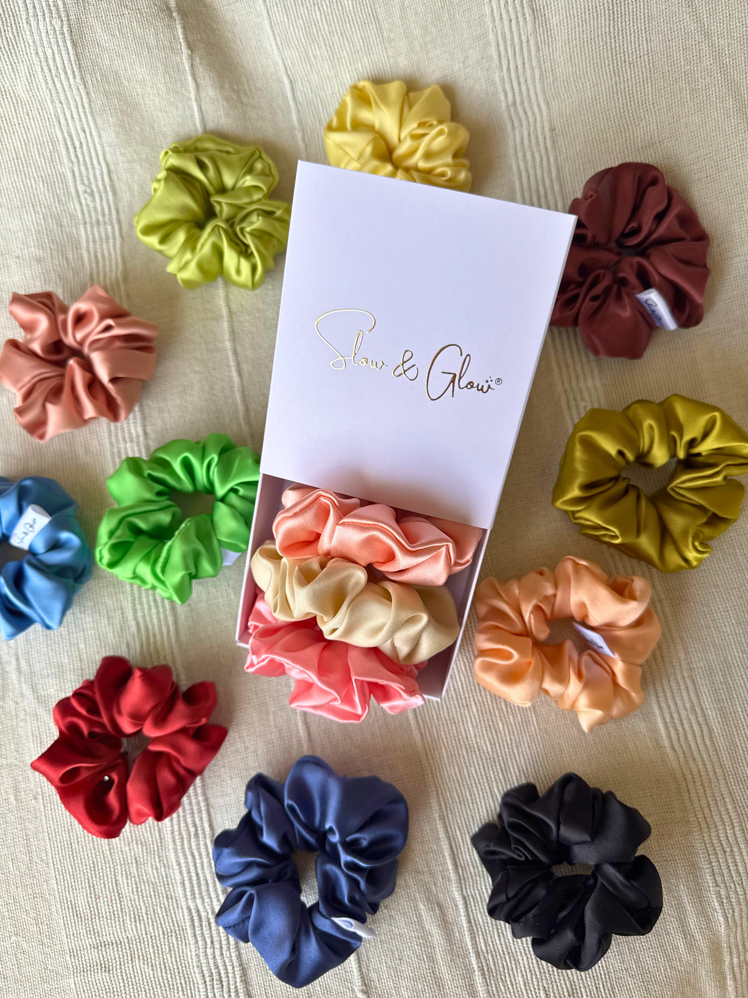 Trio chouchous en soie upcyclée • coffret à personnaliser