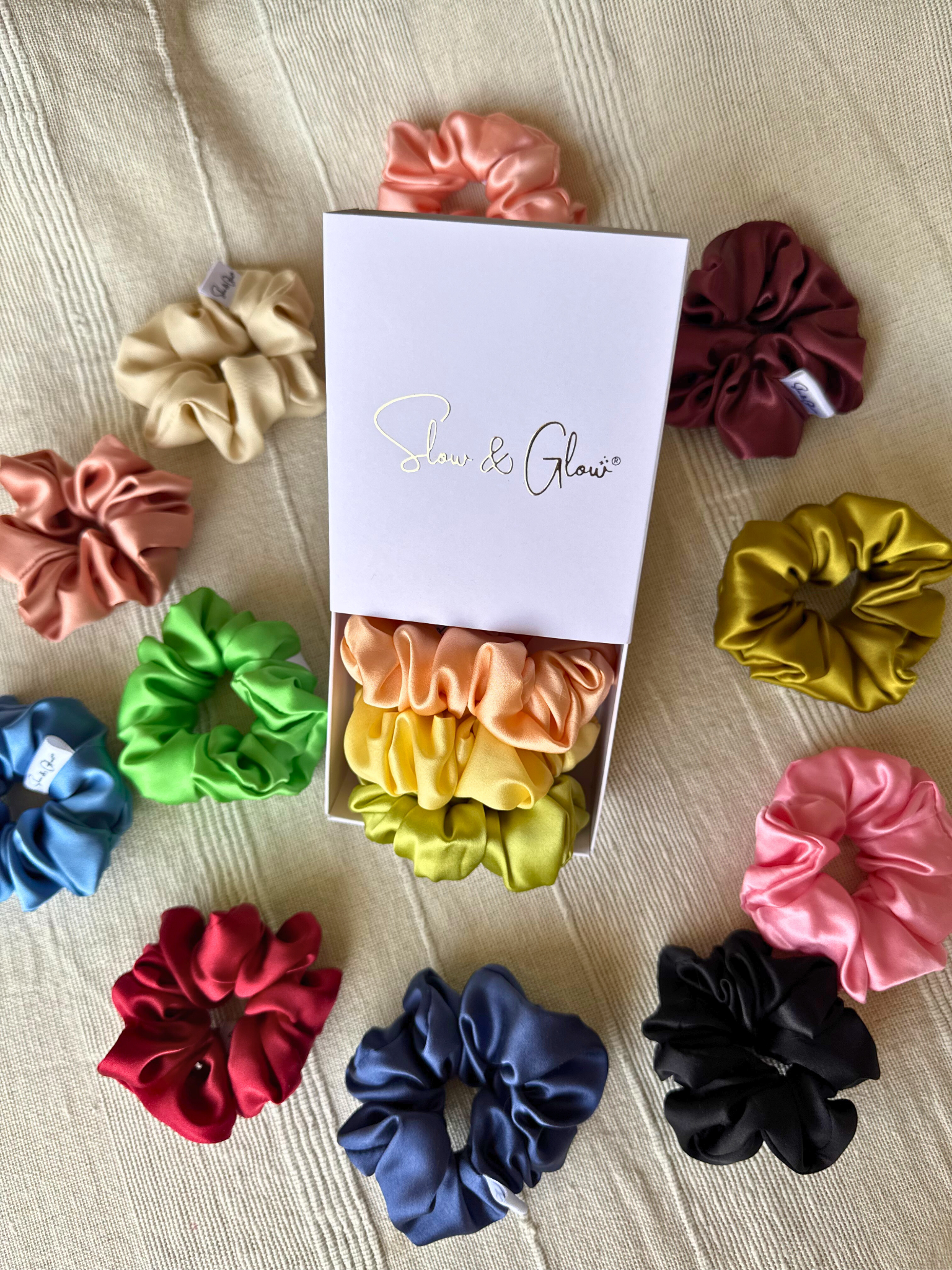 Trio chouchous en soie upcyclée • coffret à personnaliser
