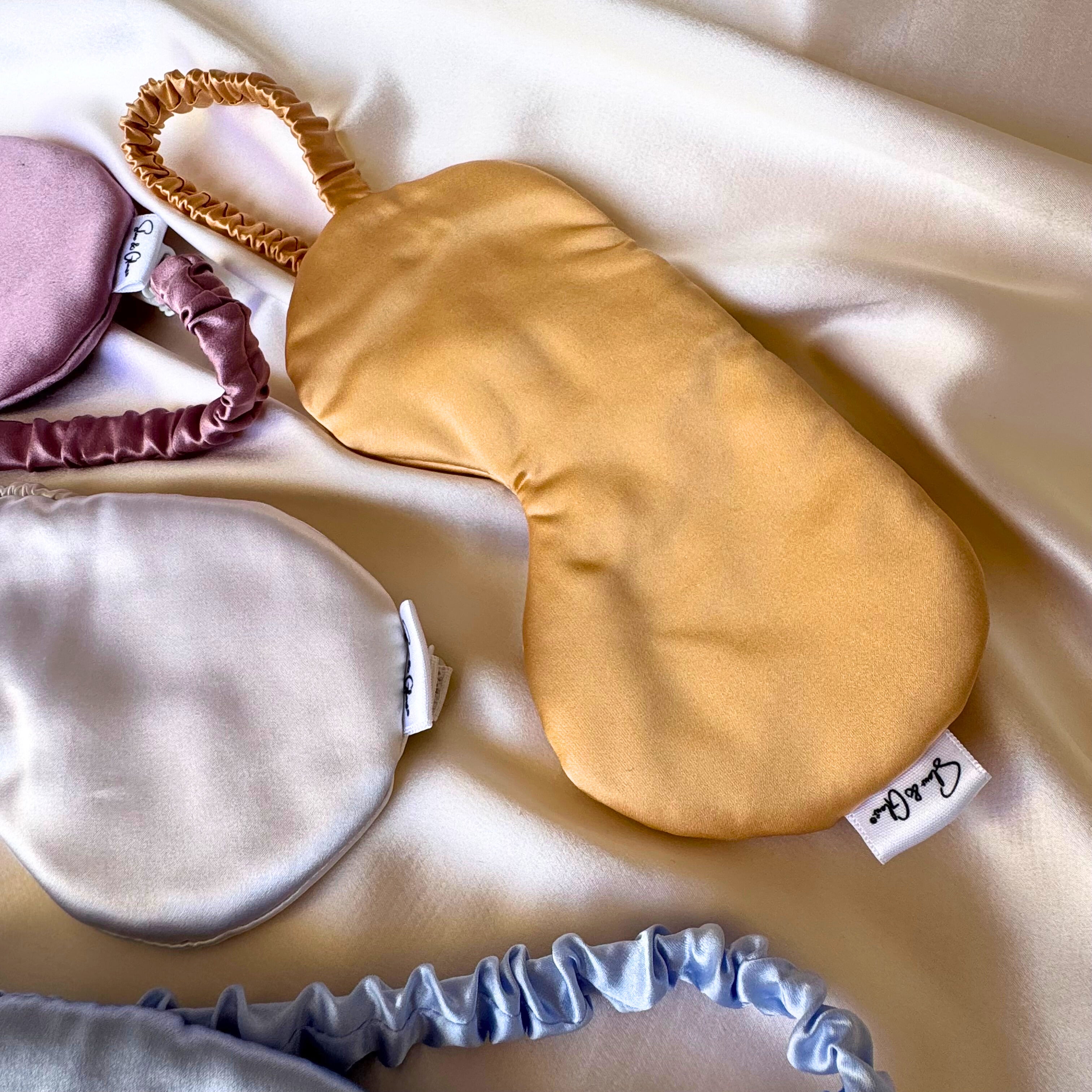 Masque de nuit ajustable en soie upcyclée + trousse upcyclée Hermès offerte 👝