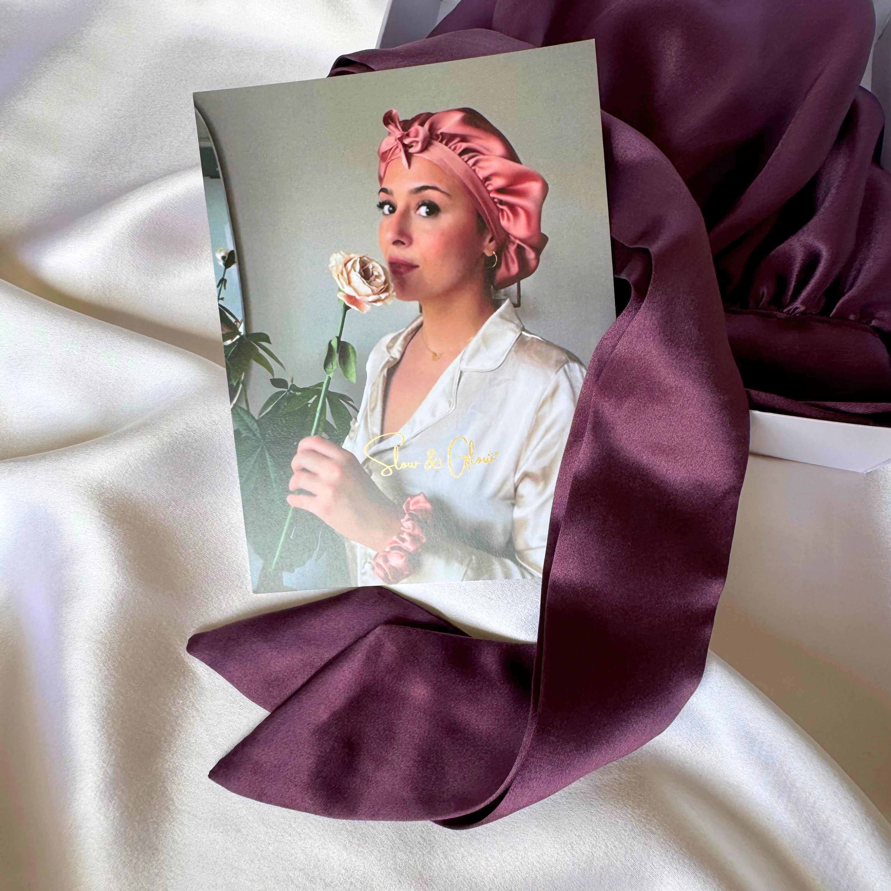 Bonnet de nuit ajustable en soie upcyclée double épaisseur