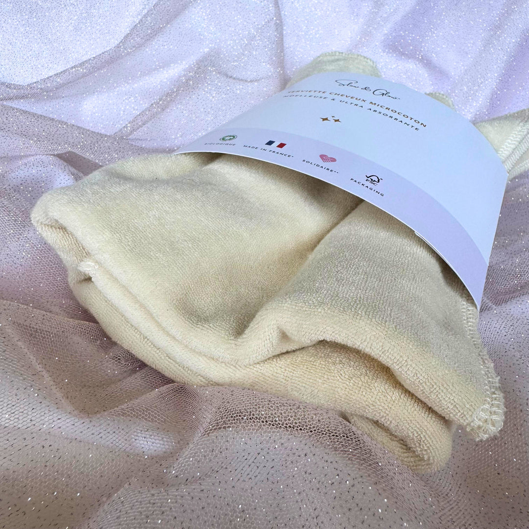 Serviette Microcoton pour les cheveux absorbante en coton biologique