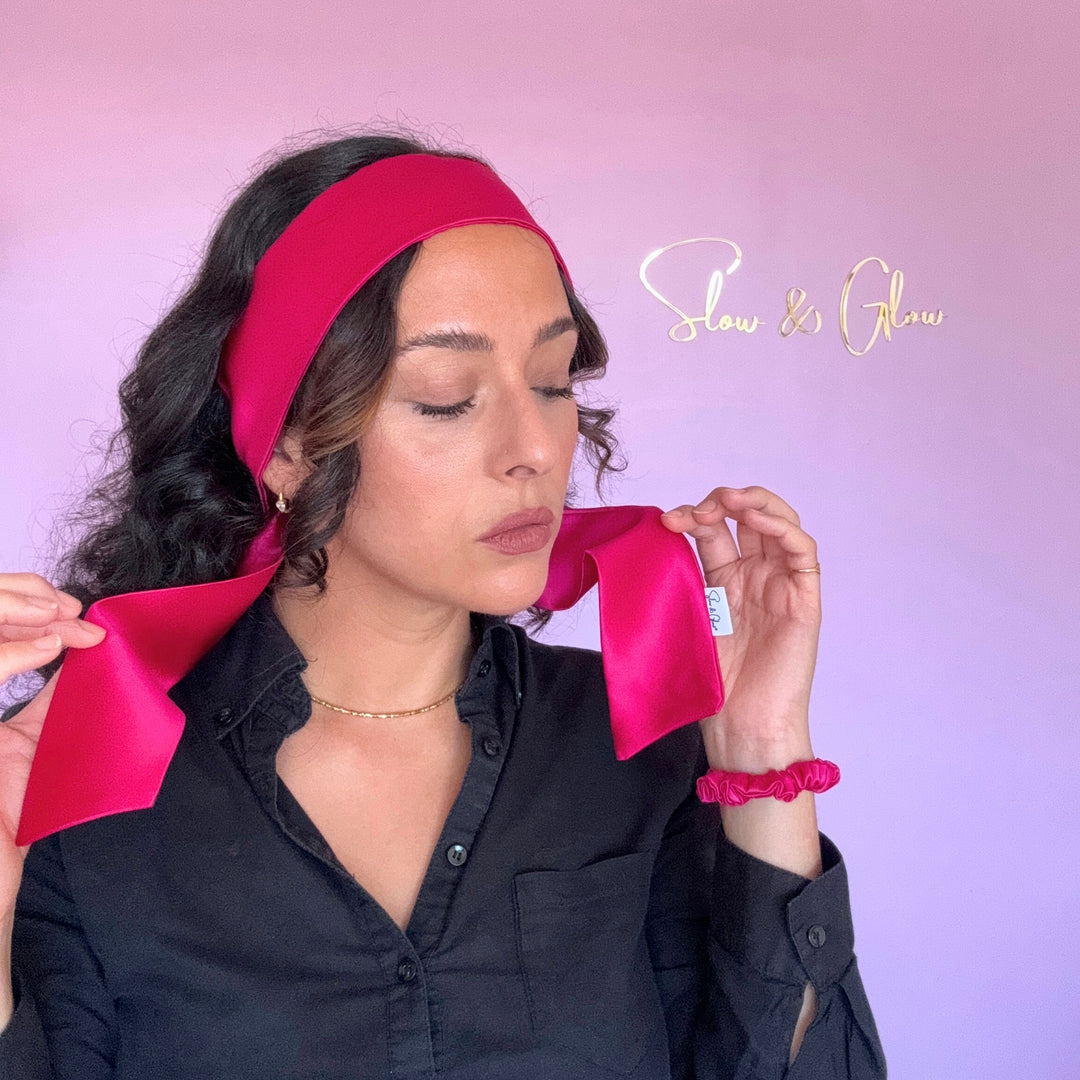 Bandeau plat ajustable en soie upcyclée 40 mommes • Collection Haute Couture