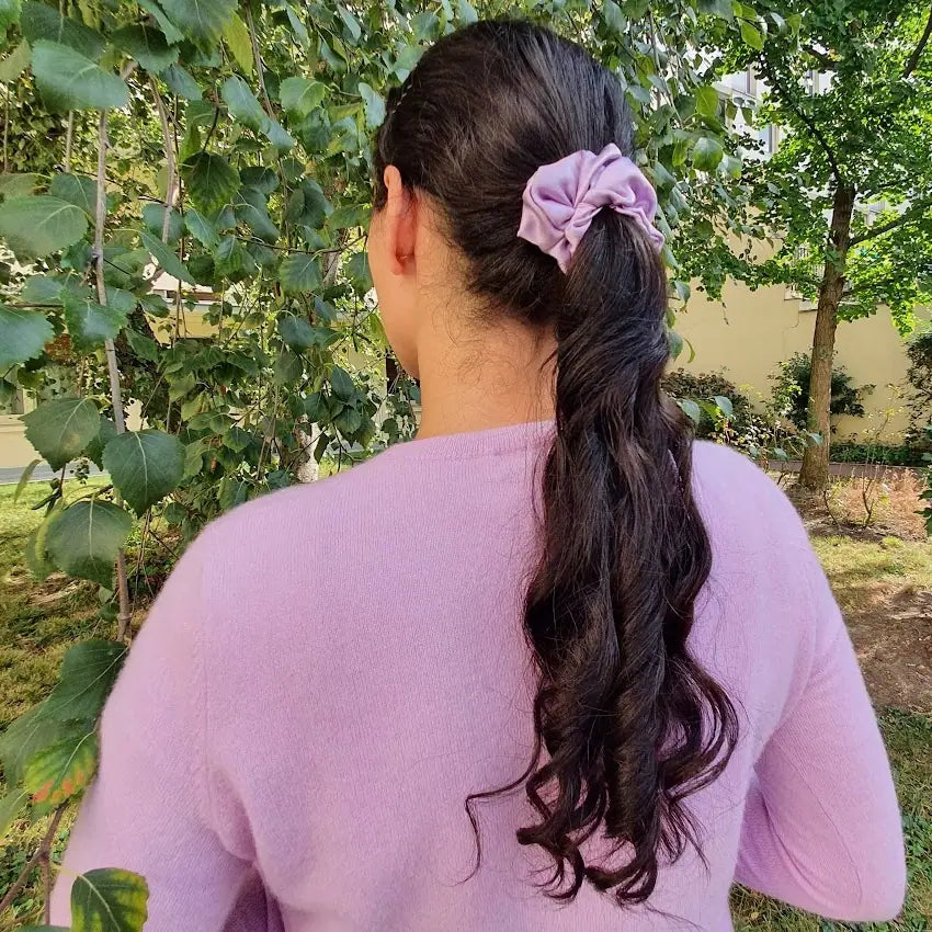 Trio de chouchous en soie upcyclée à personnaliser •  Collection Haute Couture