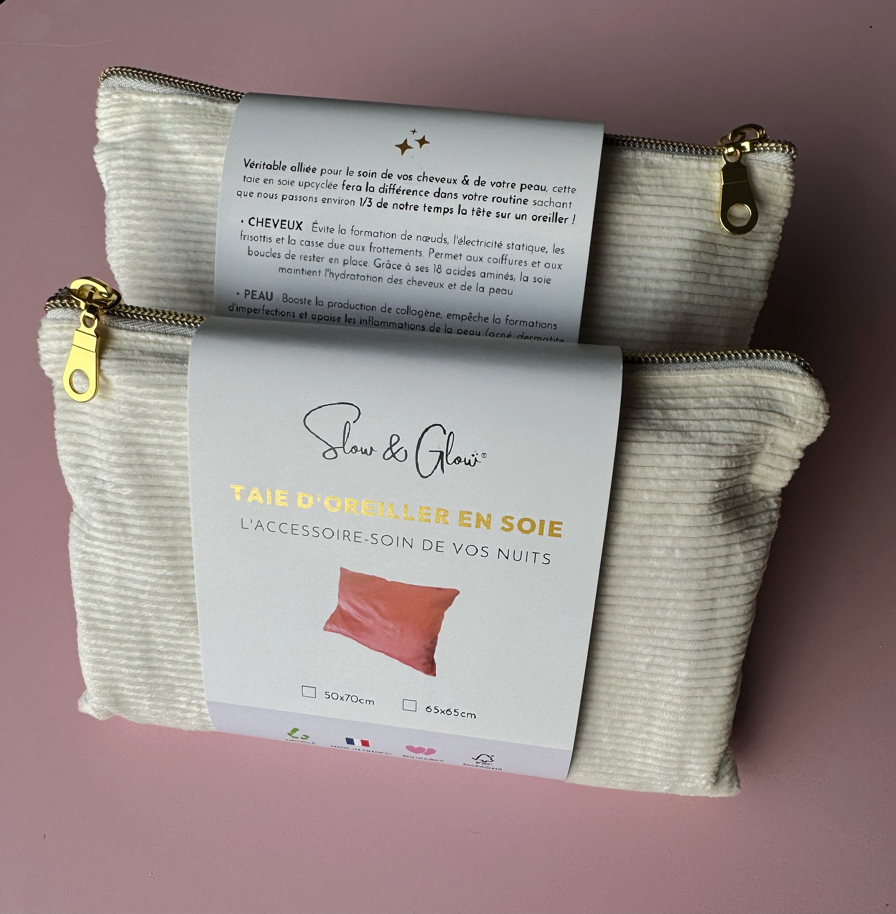 Trousse • Taie en soie + chouchou en soie upcyclée