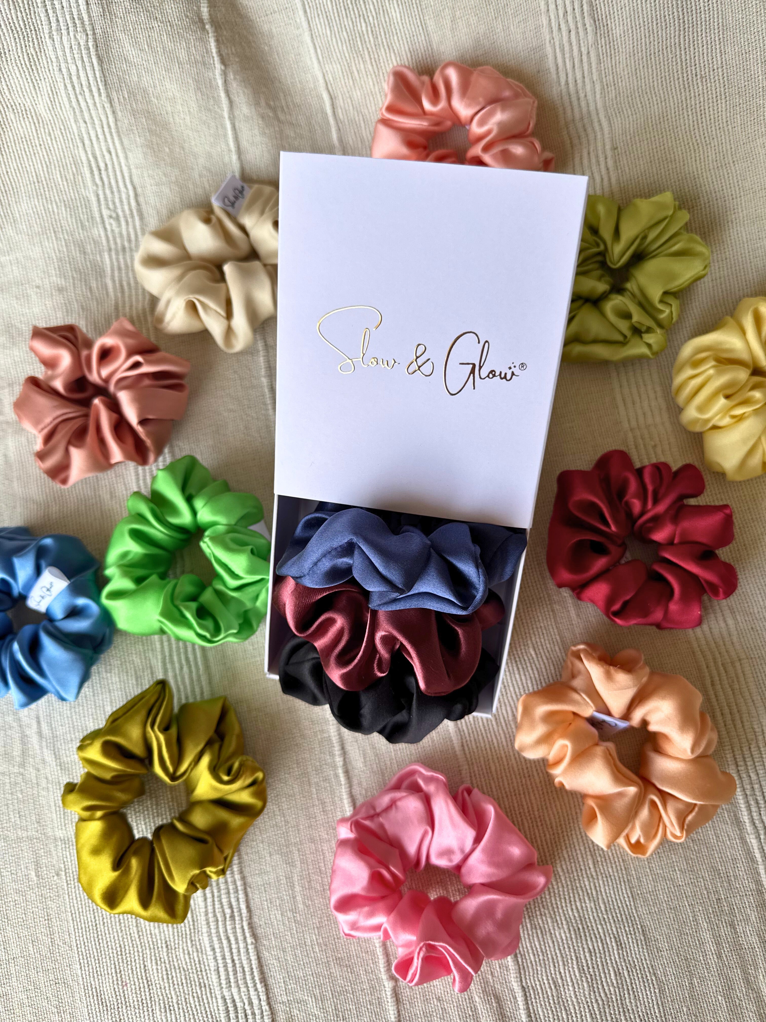 Trio chouchous en soie upcyclée • coffret à personnaliser