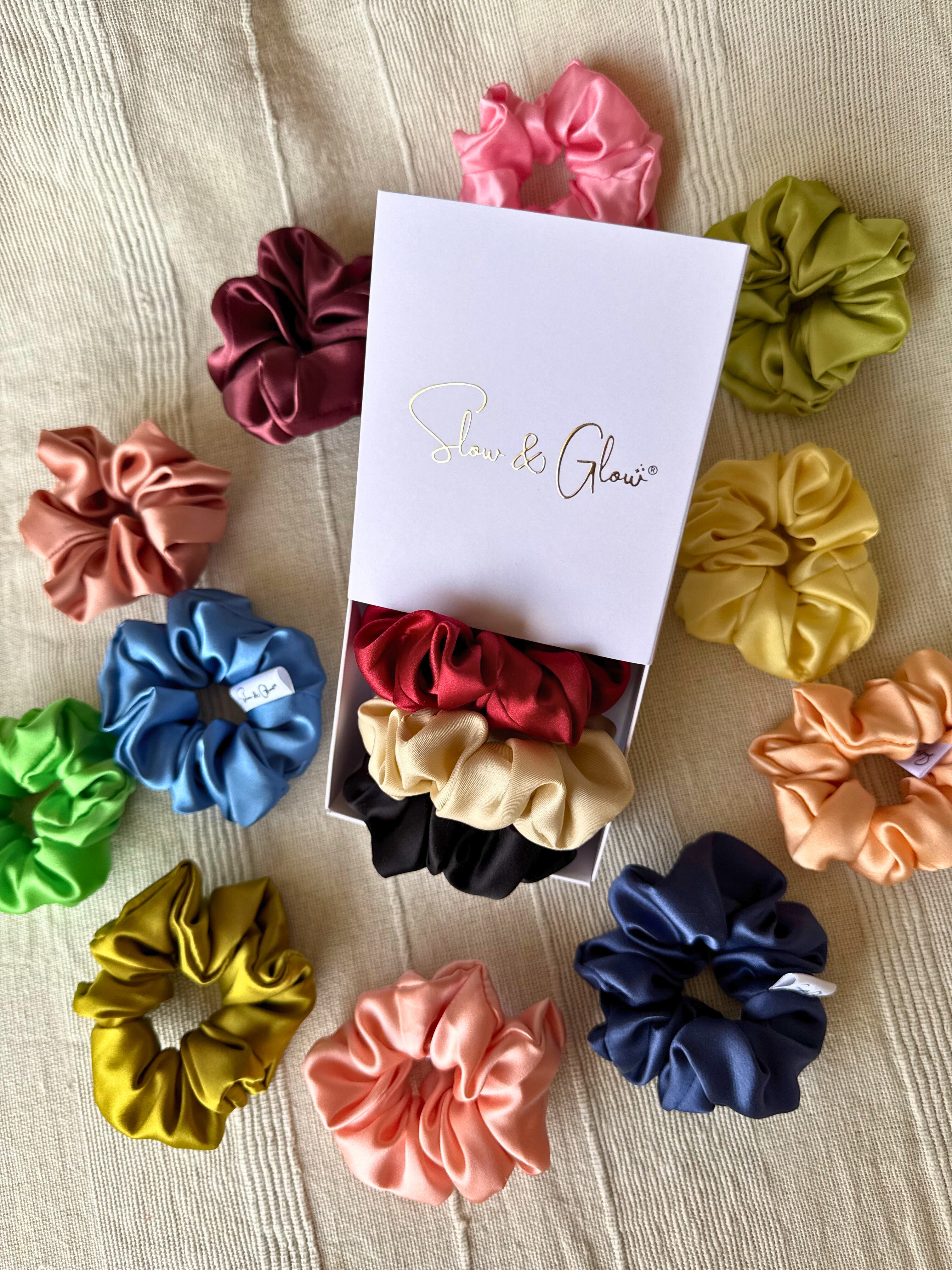 Trio chouchous en soie upcyclée • coffret à personnaliser