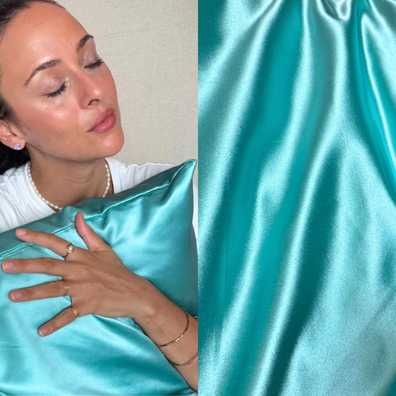 Taie d'oreiller en soie upcyclée avec fermeture zip