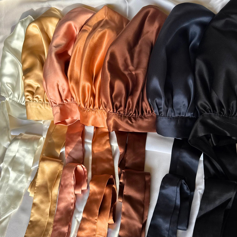 Bonnets de nuit en soie upcyclée made in France