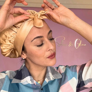 Bonnet de nuit en soie upcyclée ajustable et double épaisseur