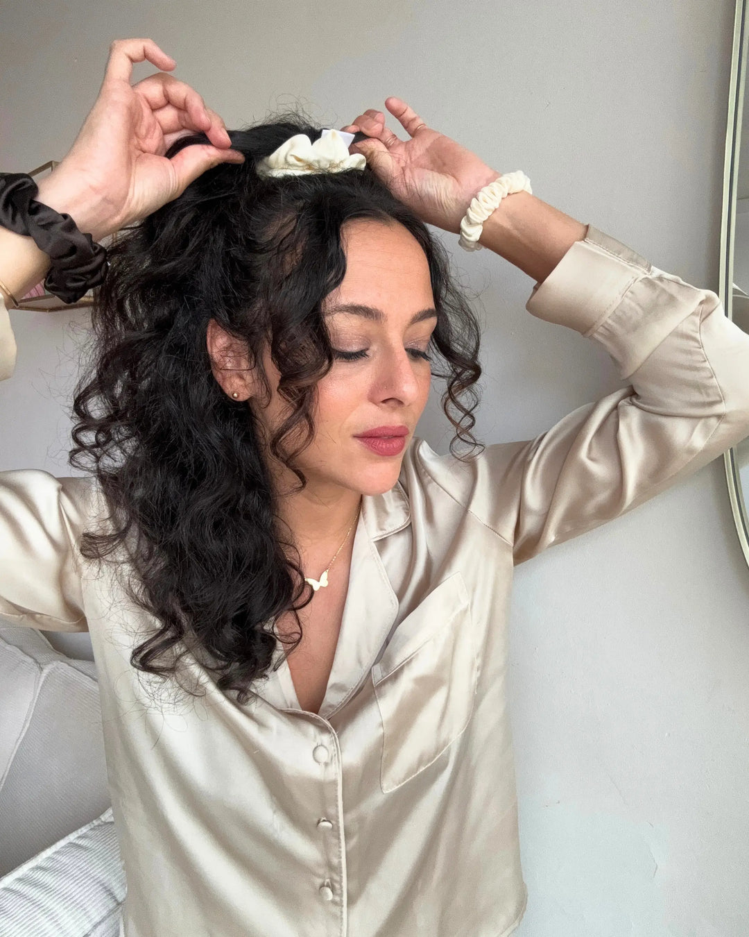 chouchous en soie bio et upcyclée 