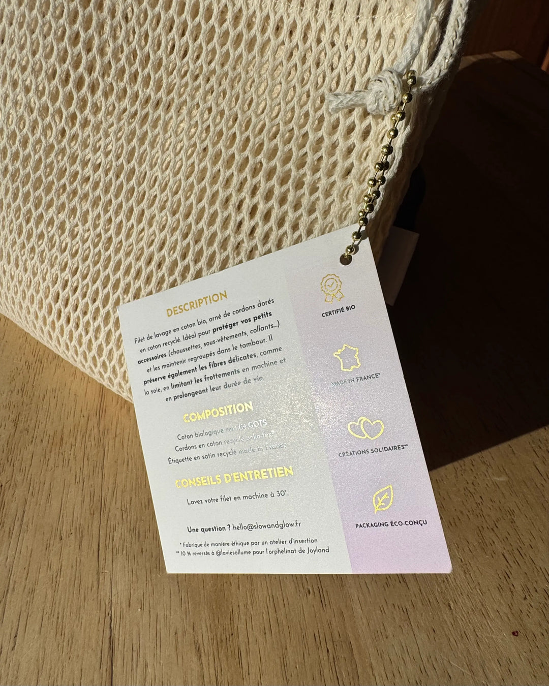 filet de lavage pour lingettes en coton bio fabriqué en france 