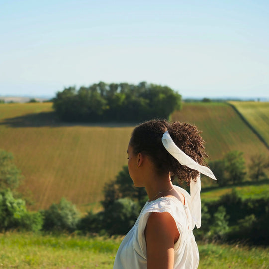 Petit foulard en mousseline de soie pour femme