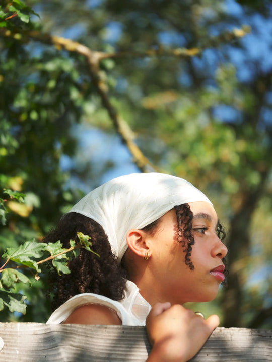 Foulard en mousseline de soie upcyclée fabriqué en france bandana 