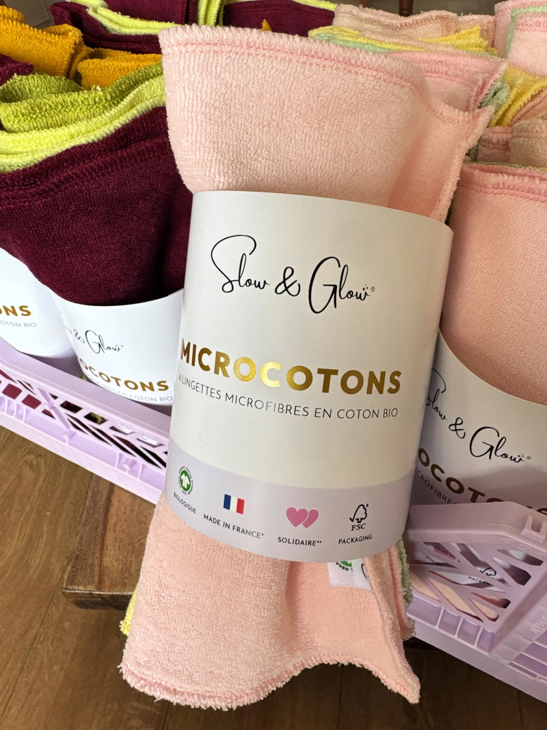 lingettes ménage réutilisables en coton bio microcoton, douces et absorbantes pour toutes surfaces
