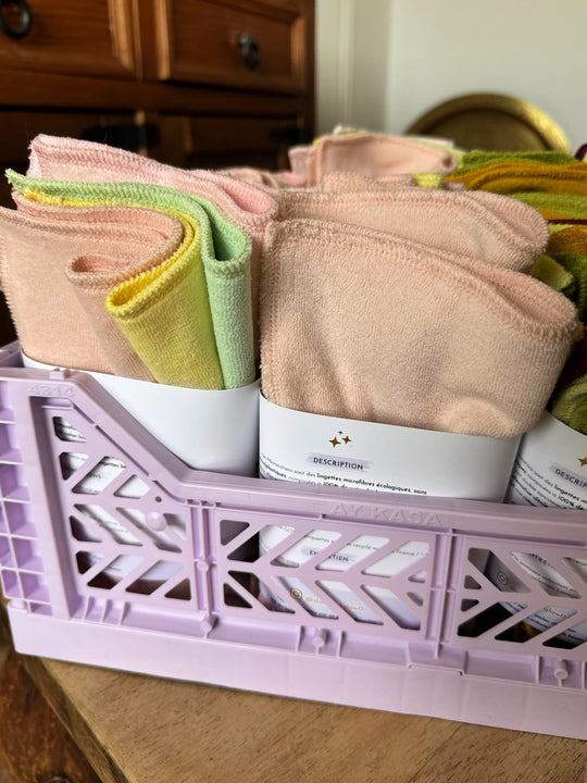 lingettes microfibres en coton bio multiusage, parfaite pour remplacer l’essuie-tout jetable
