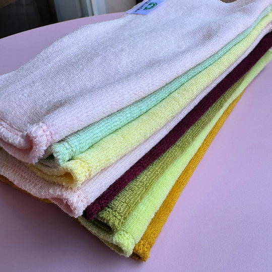 lot de lingettes multiusages en coton bio, lavables, pour une routine ménage zéro déchet
