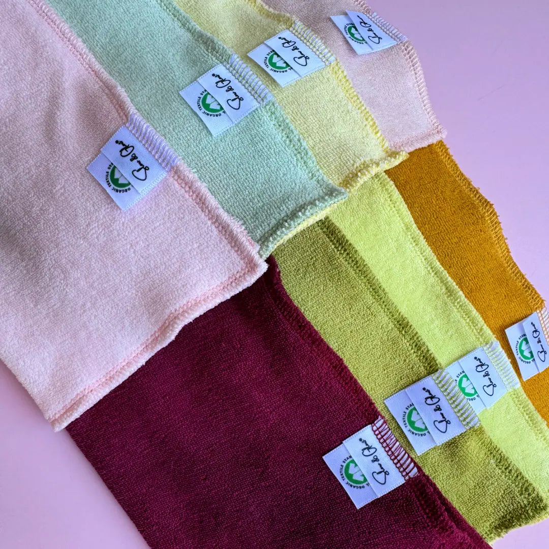 carrés multiusages microcotons biologique, lavables, pour une maison propre sans déchet
