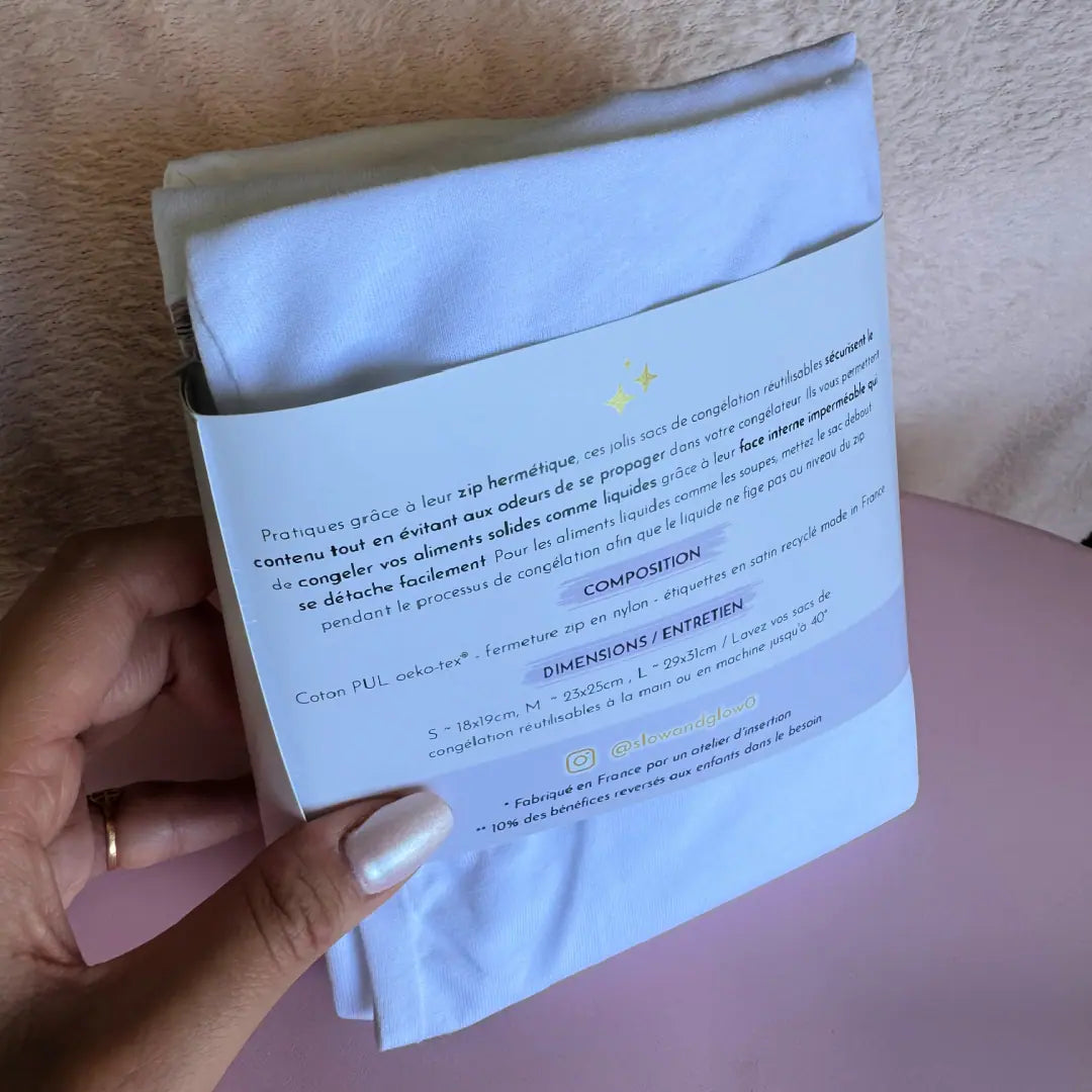 sac de congélation réutilisable en tissu, idéal pour une conservation saine et durable
