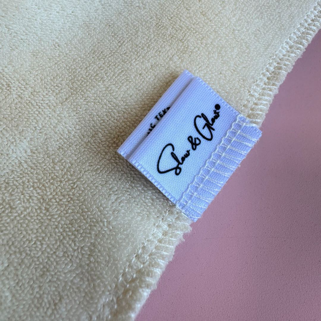 serviette cheveux en coton bio microcoton, ultra absorbante et fabriquée pour un usage quotidien naturel
