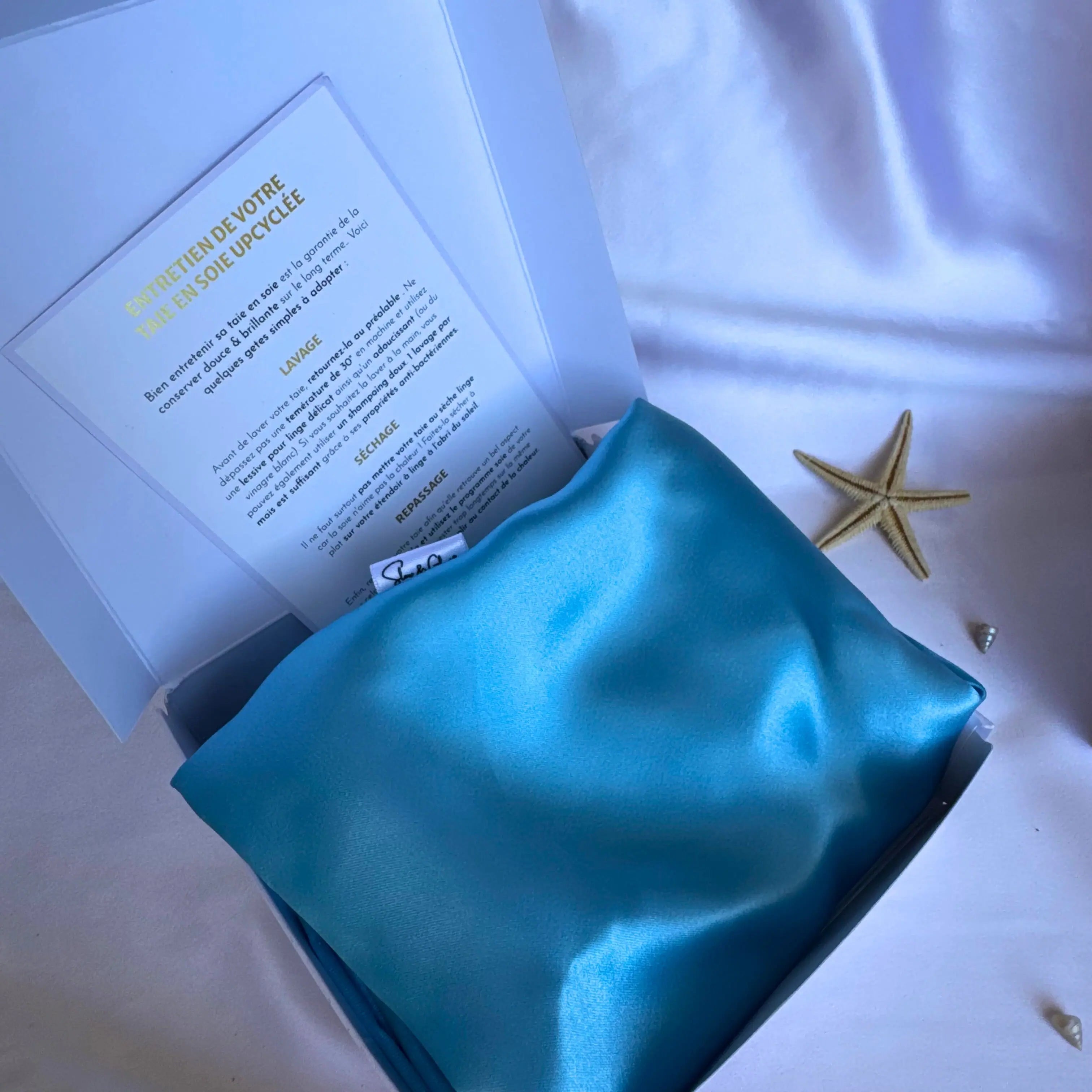 Taie d'oreiller en soie upcyclée haut de gamme | Zéro-déchet -30% ♻️